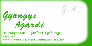 gyongyi agardi business card